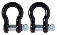 2x Bow Shackle BLACK 3/4"  D Ring Screw Galvanized Pin Jeep CJ Off-Road 4 3/4TON