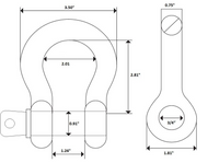 2x D-Ring Black Bow Shackle Isolator Jeep Towing Off Road 3/4" SILENCER No Noise