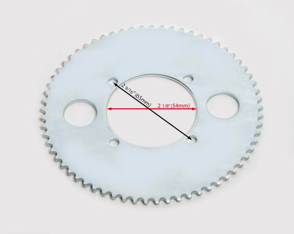 #25 65T 4 hole Sprocket chain drive gear f rear wheel GoKart Scooter