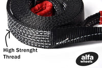 5x Tow Straps 30ft winch sling vehicle recovery 2" 14000lbs Black 6.5 Ton 2x30