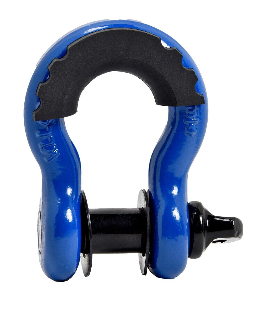3/4" BLUE D-Ring Bow Shackle 10500 lbs BLACK Pin & No noise vibration Protector