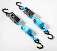 2 Pack Ratchet Tie Down Motorcycle Strap 1 in x 10 ft 1300lbs 1x10 600Kg Blue