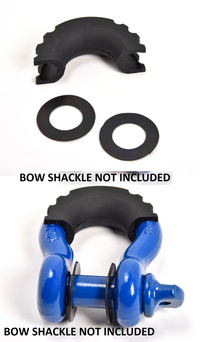 2x D-Ring Black Bow Shackle Isolator Jeep Towing Off Road 3/4" SILENCER No Noise