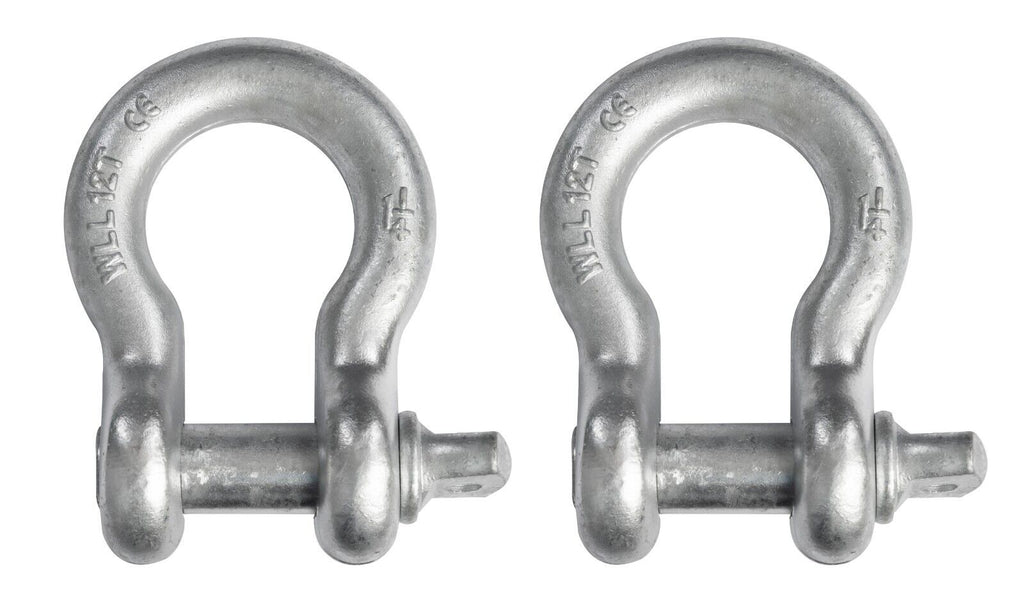 2x Bow Shackles 1 1/4" w Screw Clevis Pin Rigging Lift Crane 12Ton 26400lb WLL