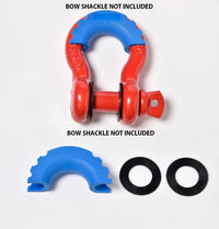 Bow Shackle Isolator SILENCER Anti-Noise D-Ring BLUE Jeep Off Road 3/4" Plastic