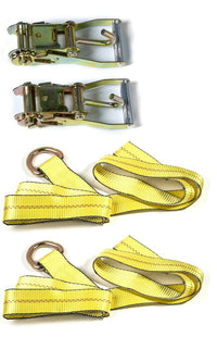 6 pc Lasso Wheel Tow Truck Tie Down Lift Strap Ratchet J Finger Hook Tire Haul