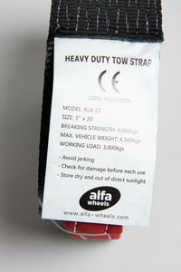 Black 3x20 3" 20000 lbs 9Ton Tow Strap 20 ft winch tree off-road Snow Jeep CJ