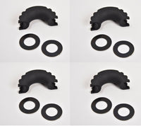 (4) 3/4" RED D-Ring Bow Shackle 10500 lbs Pin & BLACK no noise vibration Reducer