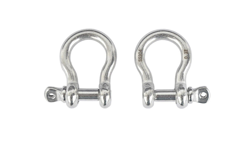 Bow Shackle Marine 304  Stainless Steel D-Ring 5mm 3/16" Boat Rigging Pack of 2