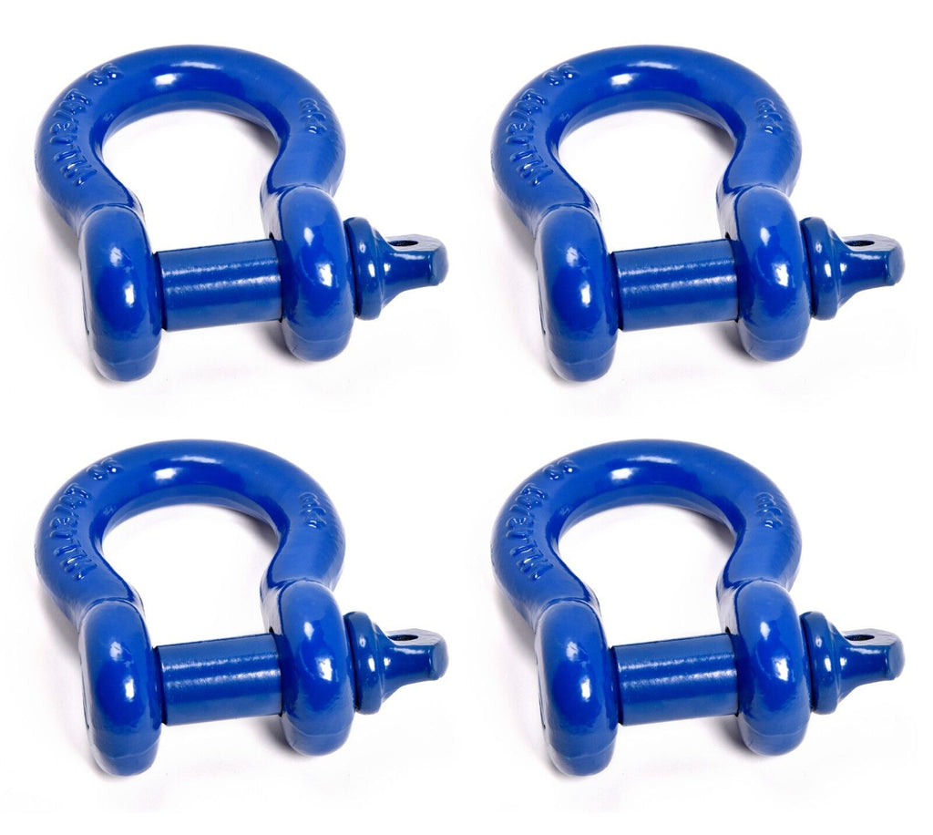 4x Bow Shackles f Jeep BLUE 3/4" D Ring Screw Pin CJ Off Road Anchor 4 3/4TON