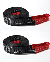 (2) Two Pack Tow Strap 2" 20' 4T 9000lbs 2x20 winch sling Off Road ATV UTV