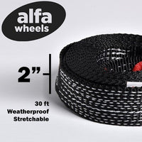 Lot of 10 Tow Straps 30ft Snow vehicle recovery 2" 14000lbs Black 6.5Ton 2x30