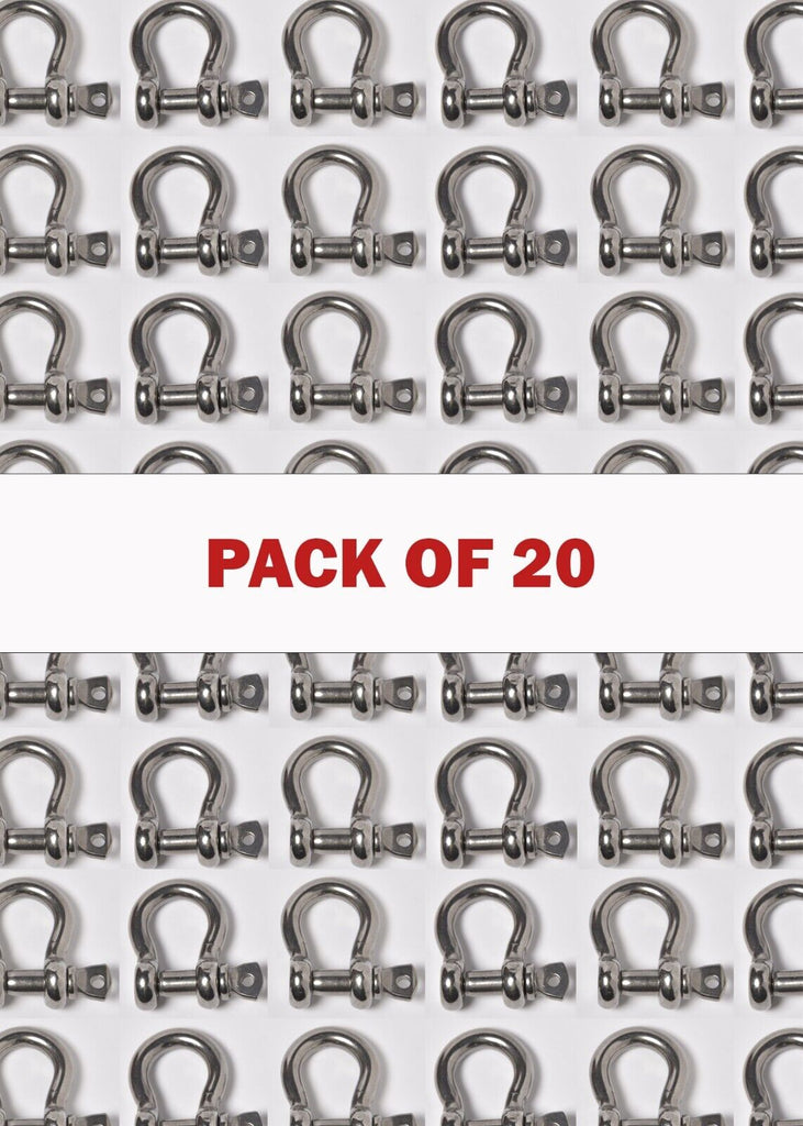 Bow Shackle 5mm 3/16" Stainless Steel 316 Marine Clevis Boat Rigging pack of 20