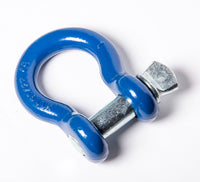 2x 1" D Ring Blue Bow Shackle Screw Pin Zinc Clevis Rigging Towing WLL 8.5Ton