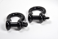 2x BLACK 3/4" Bow Shackles D Ring Screw Pin Jeep CJ Off-Road Anchor Bow 4 3/4TON