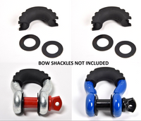 2x D-Ring Black Bow Shackle Isolator Jeep Towing Off Road 3/4" SILENCER No Noise