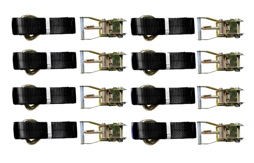Pack of 8 Lasso Wheel Axle Strap Tow Truck Tie Down Ratchet J Finger Hook Tire