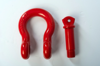 4x Bow Shackle Rigging Towing 7/8" Red D-Ring w 1" Clevis Screw Pin 14000 lbs