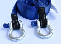 20ft 10T 4WD SUV Truck Winch Recovery Kit Snatch Block Bow Shackle Tow Strap Bag