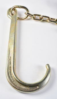 2x Long Shank J Hook Tow Chain 5/16"x10' RTJ Cluster+Grab Hook, 4700 lbs WLL