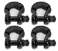 (4) 3/4" BLACK DRing Bow Shackle 10500lbs Pin & BLACK no noise vibration Reducer