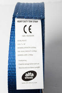 2xTow Strap 30ft 2" 14000lbs winch extension Vehicle recovery 6.5T 2x30 Mud Snow