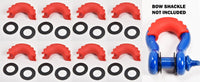 8x D-Ring Red Bow Shackle Isolator Jeep Towing Off Road 3/4" SILENCER Anti-Noise