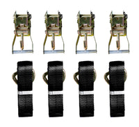 12pc Lasso Wheel Tow Truck Tie Down Axle Strap Ratchet J Finger Hook Tire Black