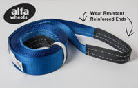 Tow Strap 20ft 3" 6.5TON 14000lb BLUE winch sling off-road ATV UTV recovery 3x20