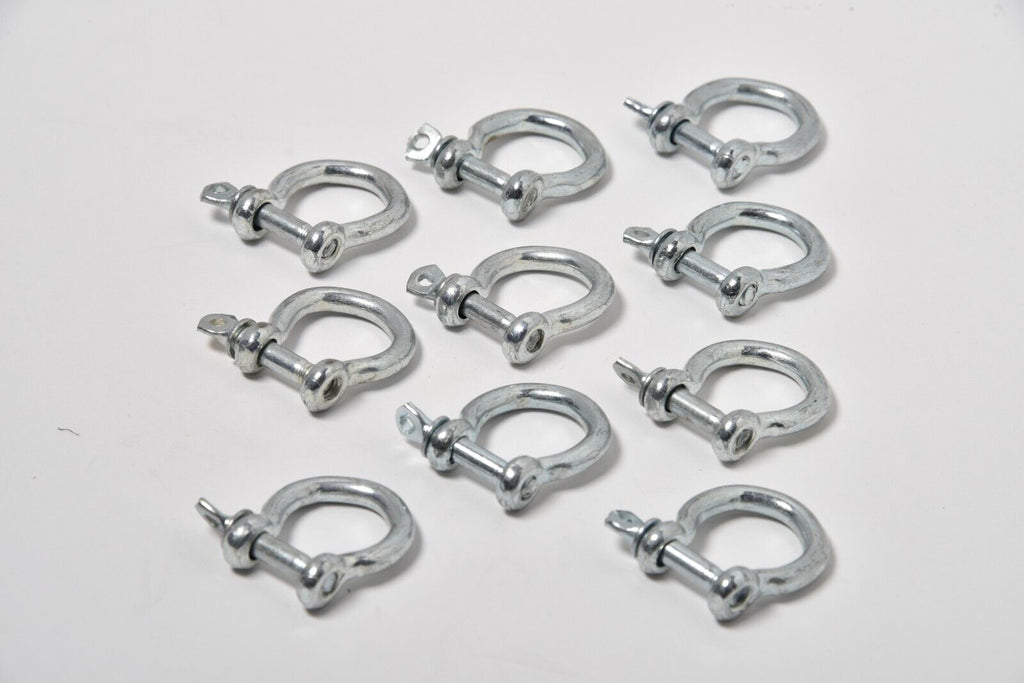Bow Shackle M5 3/16" 5mm Nickel Plated Steel Screw Pin Anchor Rigging Pack of 10