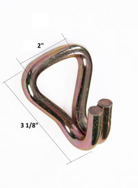 8 pcs - 2" Heavy Duty Double J Wire Hook tie down strap cargo webbing rigging