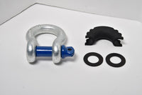 3/4" D-Ring Bow Shackle BLUE Screw Pin 10500LB Plastic noise vibration Protector