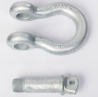 2 pcs 1-1/8" Bow Shackle w Screw Clevis Pin Rigging Towing 9.5 Ton 21000 lb WLL