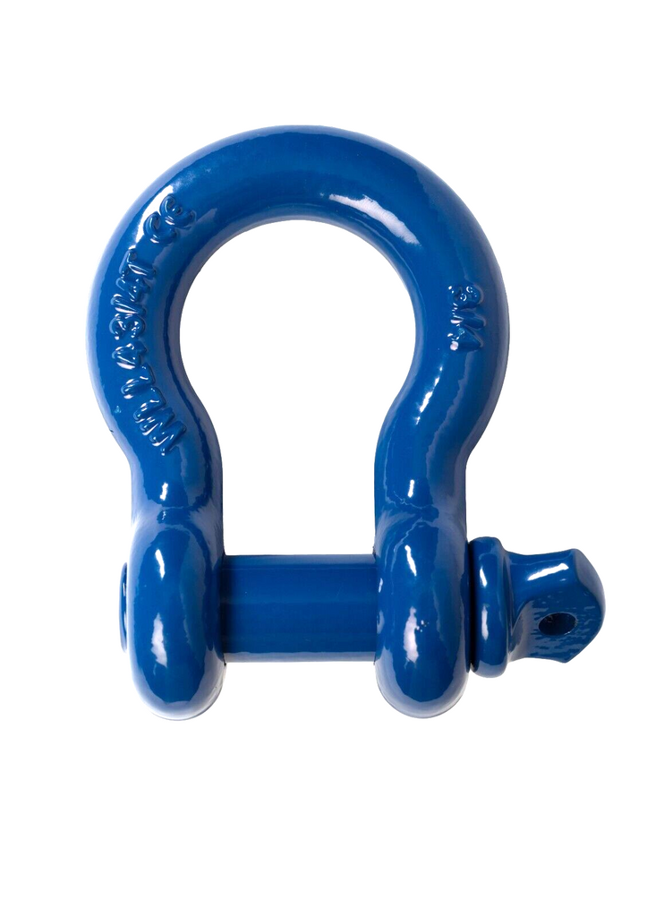 Premium BLUE D-Ring 3/4" Bow Shackle w 7/8" Screw Pin 10500 LB Capacity Jeep CJ