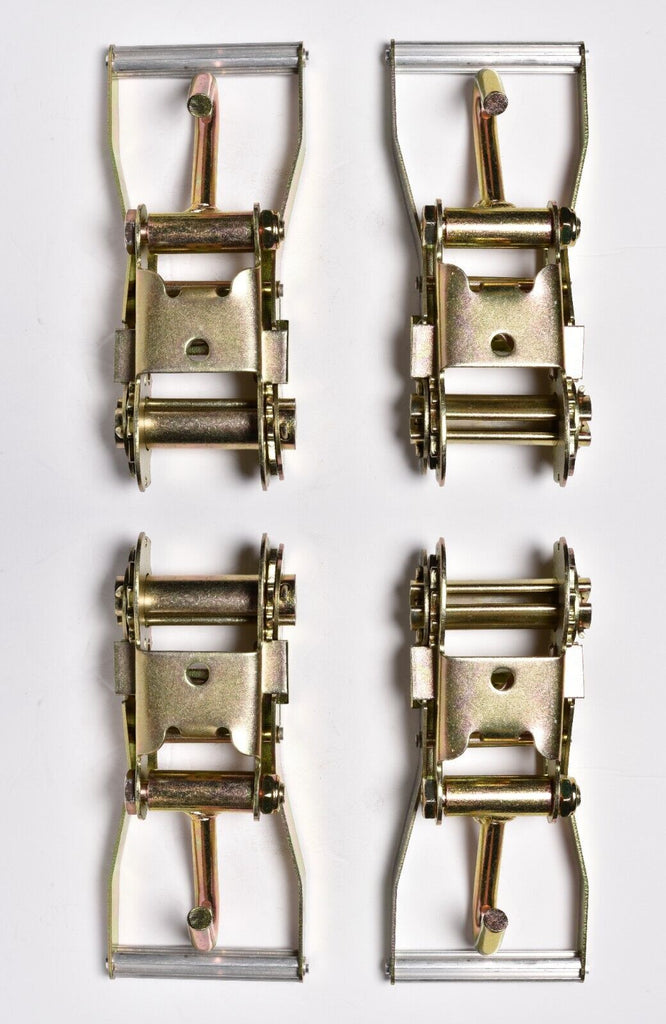 4x Ratchet Snap Handle 2" J Hook Truck Tie Down f Race Hauler Tow Dolly Strap