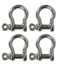 4 pack Marine Bow Shackle 5mm 3/16" Stainless Steel 316 DRing Boat Sail Rigging