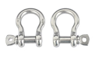 2x 5/8" Marine Bow Shackle Stainless Steel 316 Clevis D-Ring Sailboat Rigging