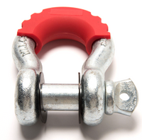 (2) 3/4" Bow Shackle with Screw Pin Red Plastic noise reducer Protector Jeep CJ